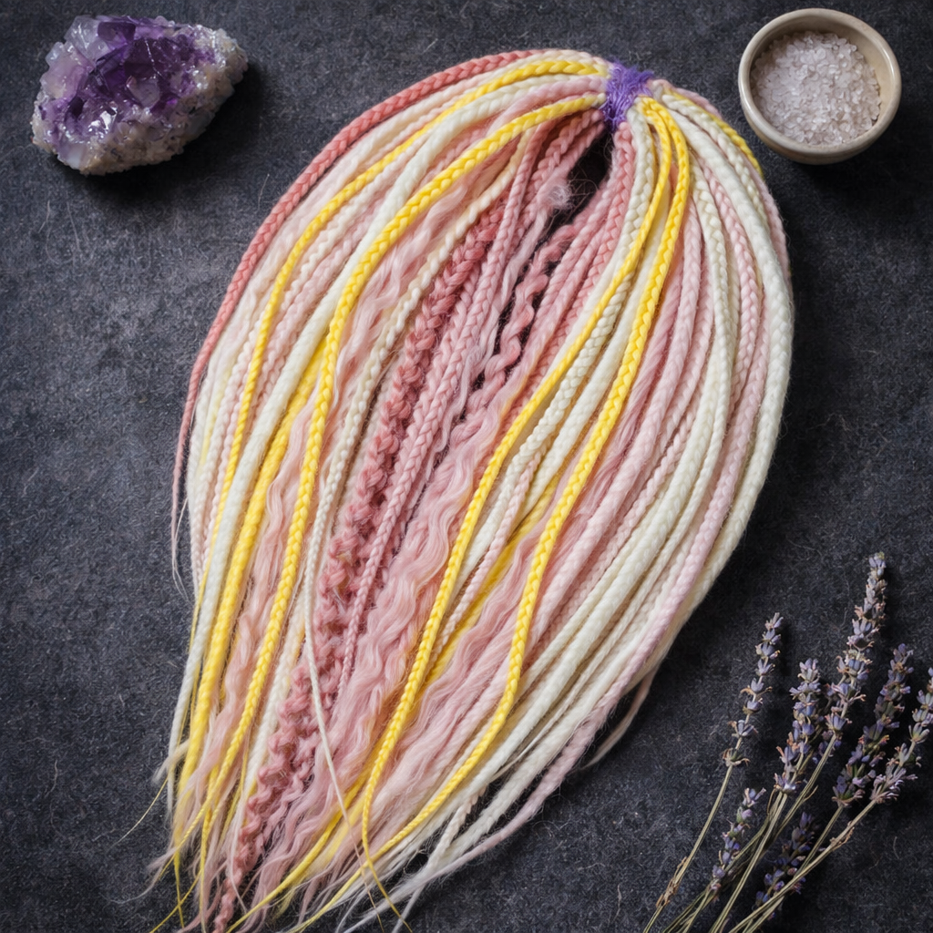 Pink Blonde Yellow Boho Fake Dreads – Double Ended Synthetic Dreads