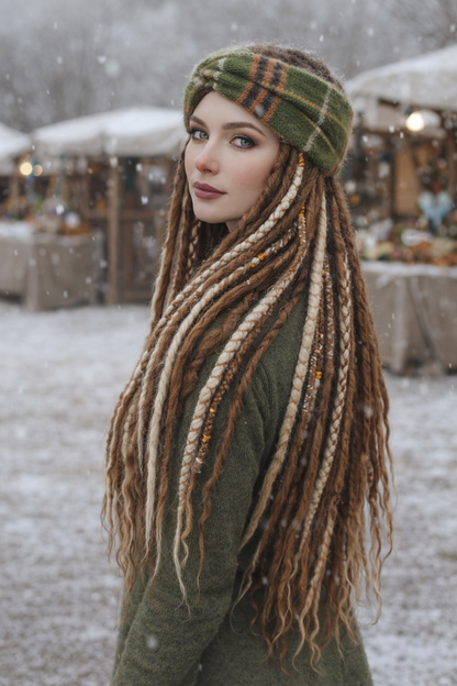 Rosa Angora-Ohrwärmer - Handgestricktes Stirnband für den Winter
