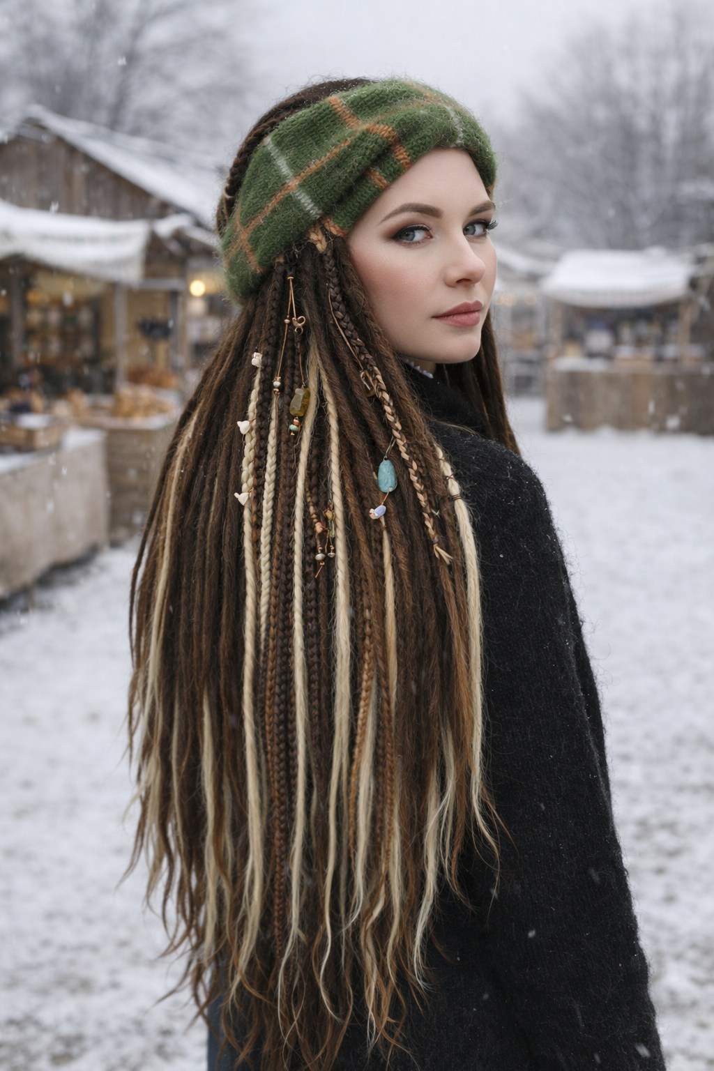 Rosa Angora-Ohrwärmer - Handgestricktes Stirnband für den Winter