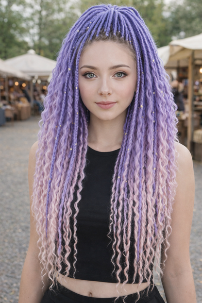 Purple to Pink Hidden Base Visible Length Hair Extensions