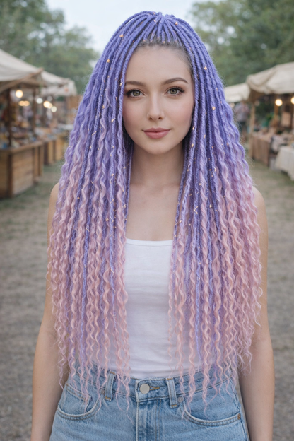 Purple to Pink Hidden Base Visible Length Hair Extensions