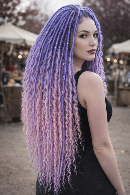 Purple to Pink Hidden Base Visible Length Hair Extensions