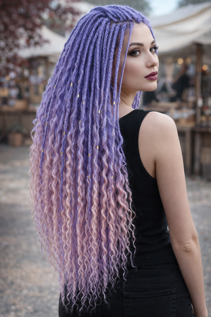 Purple to Pink Hidden Base Visible Length Hair Extensions