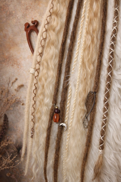 Blonde Melierte Clip-In Fake Dreads – Handgemachte Synthetische Dreadlock-Extensions