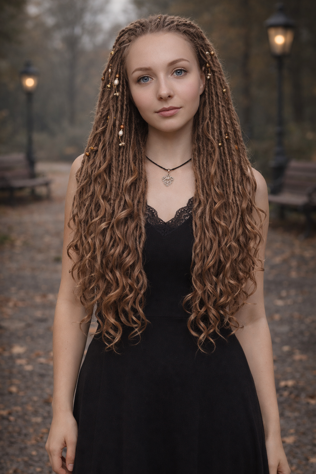 Light Brown Boho Dreadlock Extensions with Brushable Curls