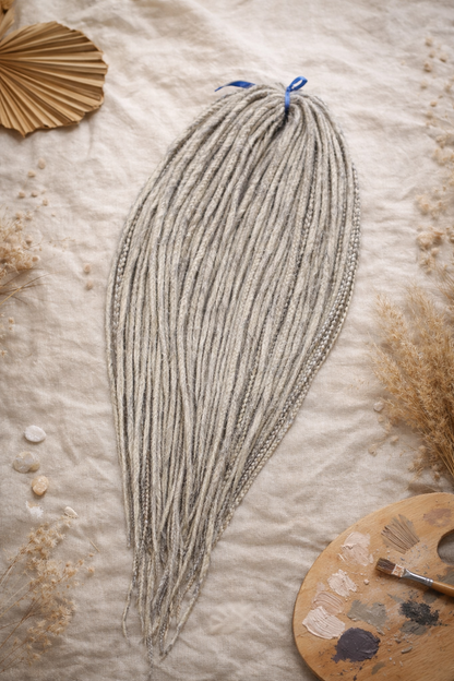Ash Grey Dreadlock Extensions – Soft Synthetic Dreads, Natural Look & Lightweight