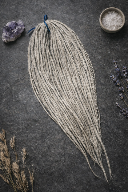 Ash Grey Dreadlock Extensions – Soft Synthetic Dreads, Natural Look & Lightweight