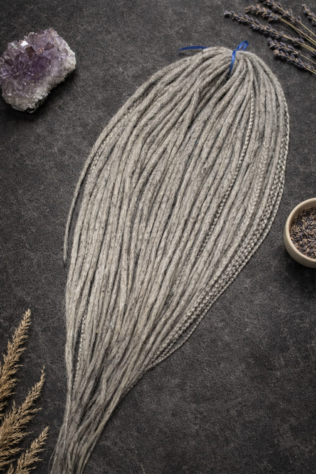 Ash Grey Dreadlock Extensions – Soft Synthetic Dreads, Natural Look & Lightweight