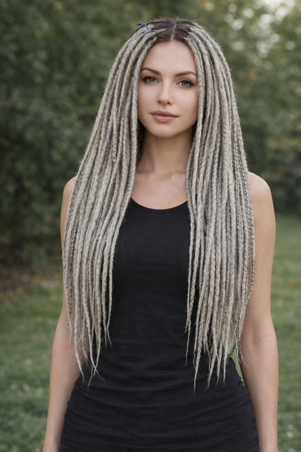 Ash Grey Dreadlock Extensions – Soft Synthetic Dreads, Natural Look & Lightweight