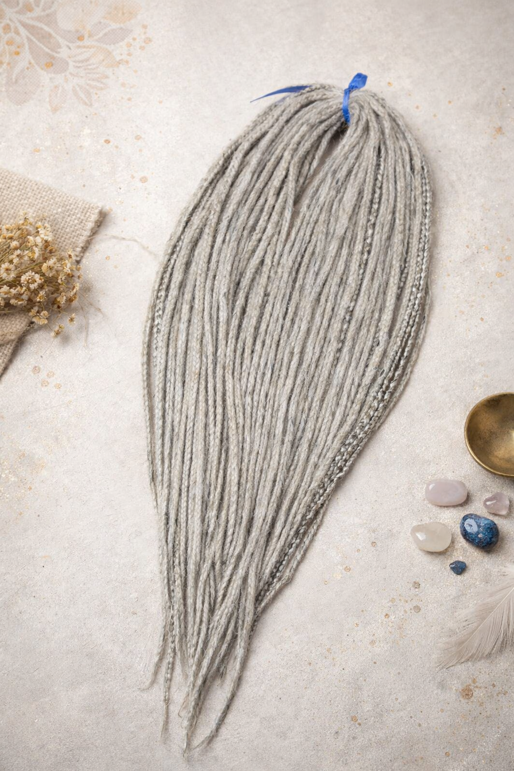 Ash Grey Dreadlock Extensions – Soft Synthetic Dreads, Natural Look & Lightweight