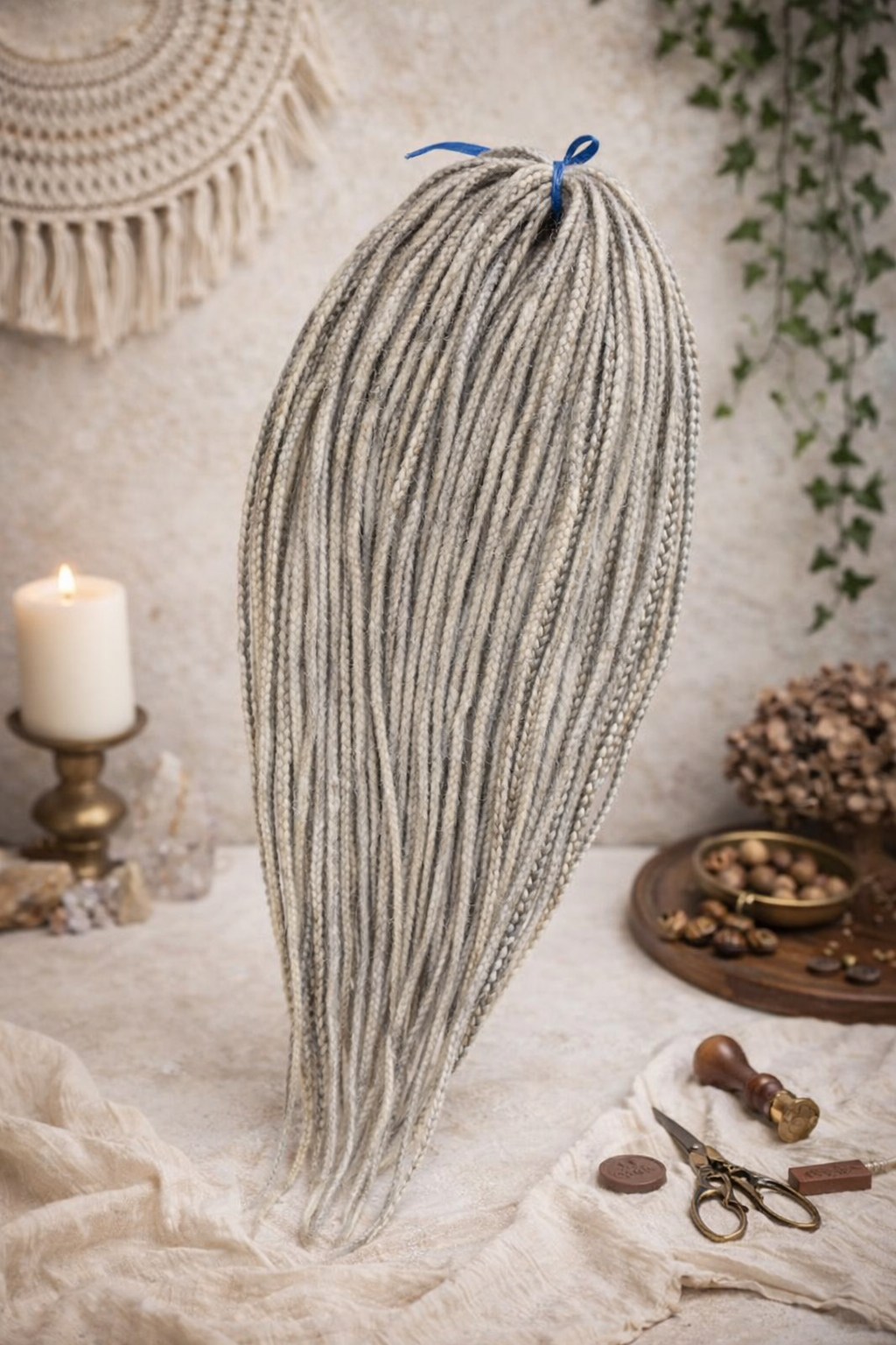 Ash Grey Dreadlock Extensions – Soft Synthetic Dreads, Natural Look & Lightweight