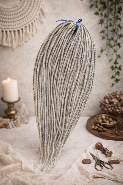 Ash Grey Dreadlock Extensions – Soft Synthetic Dreads, Natural Look & Lightweight