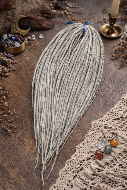 Ash Grey Dreadlock Extensions – Soft Synthetic Dreads, Natural Look & Lightweight