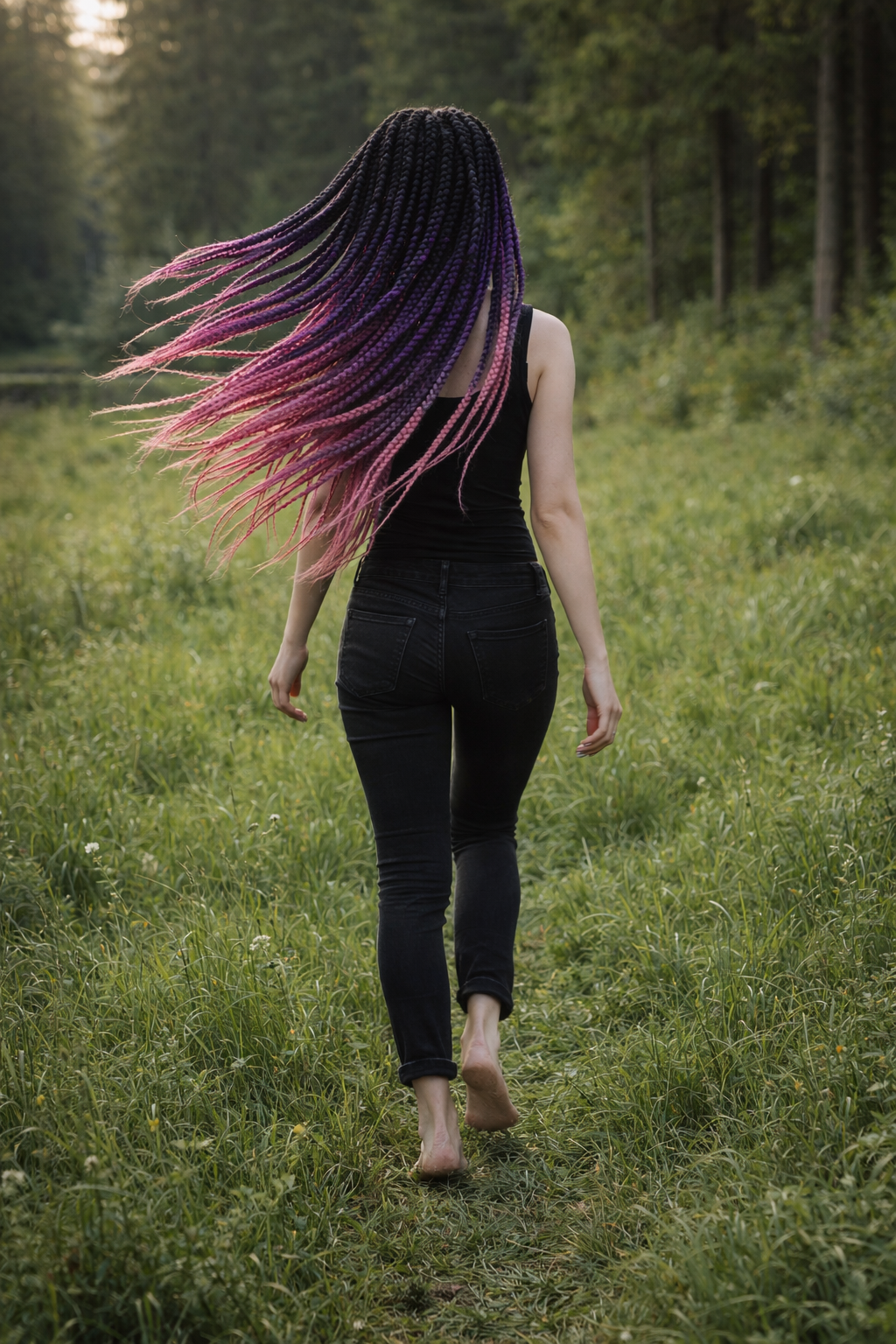 Schwarz Lila Pink Ombre Twist Extensions – Havana Twist Mambo, leichte synthetische Twists
