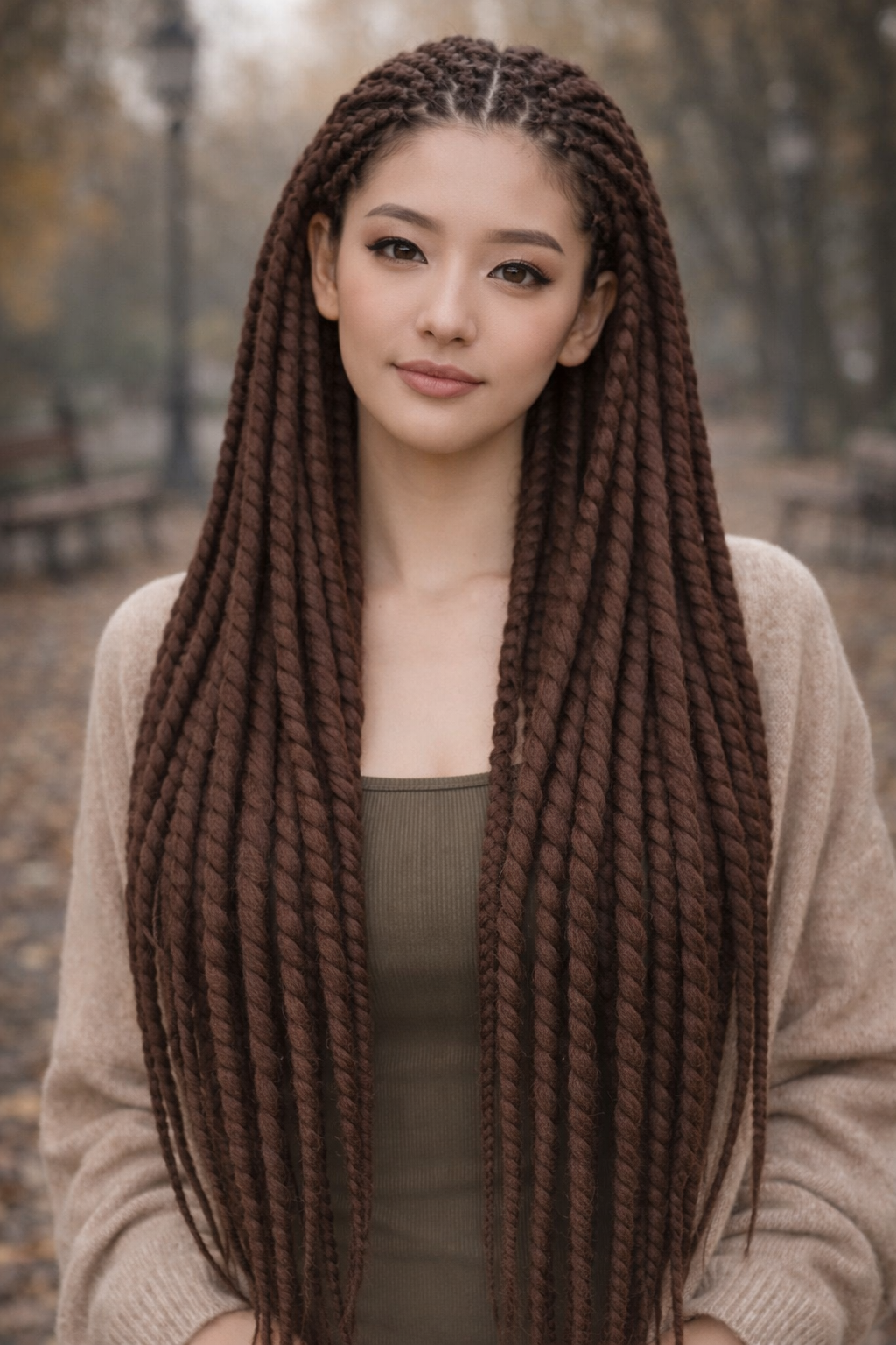 Dunkelbraune Twist-Extensions – Havana Twist Mambo, leichte synthetische Twists