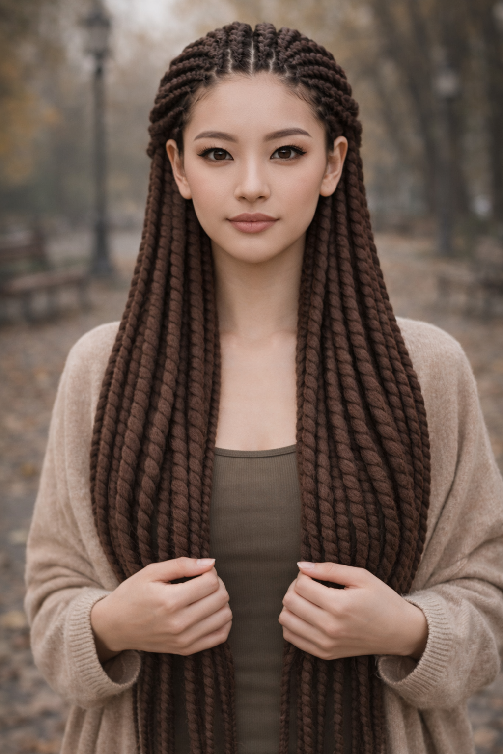 Dunkelbraune Twist-Extensions – Havana Twist Mambo, leichte synthetische Twists