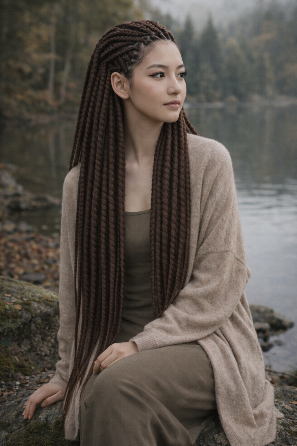Dunkelbraune Twist-Extensions – Havana Twist Mambo, leichte synthetische Twists