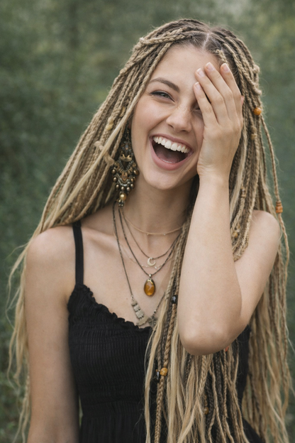 Dirty Blonde Dark Blonde Boho Fake Dreads – Double Ended Dreads and Braids