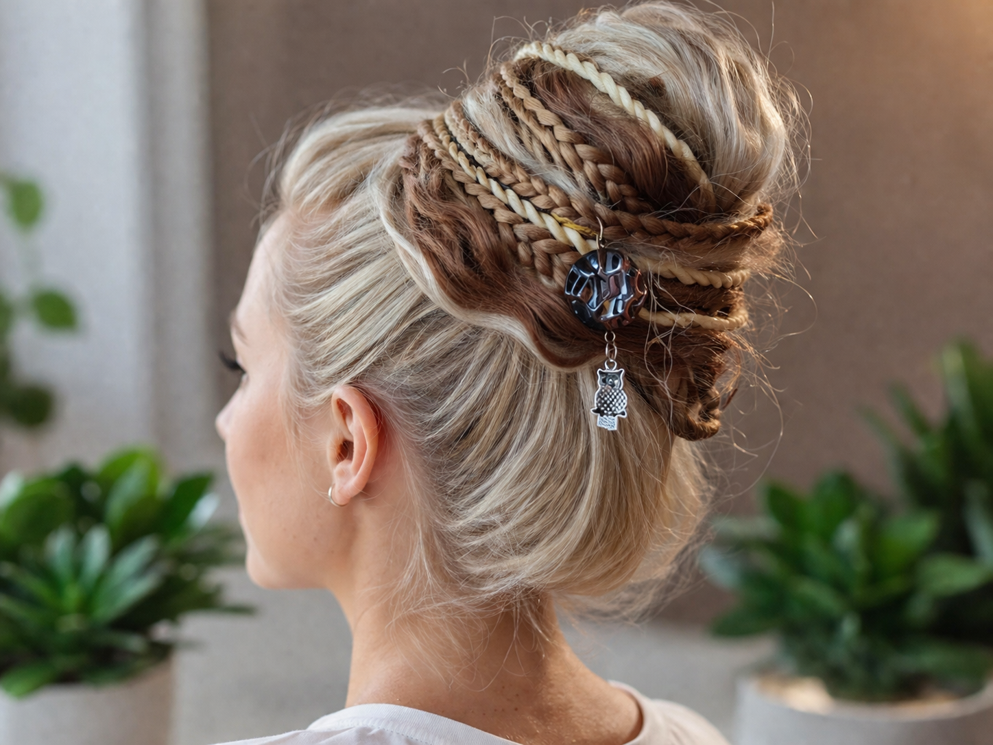 Sandy Blonde Dreadlock Ponytail – Boho Faux Dreads & Braids