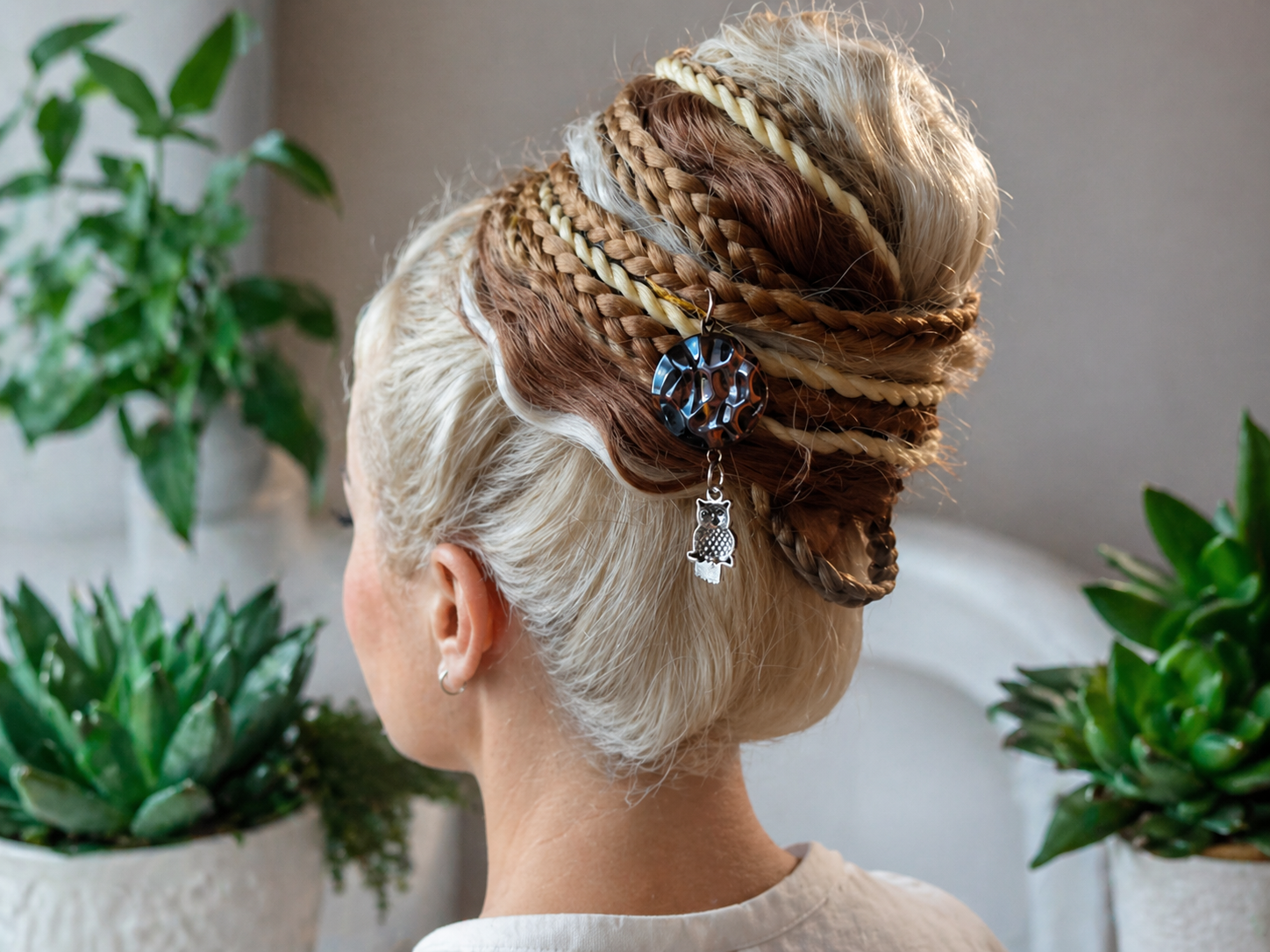 Sandy Blonde Dreadlock Ponytail – Boho Faux Dreads & Braids