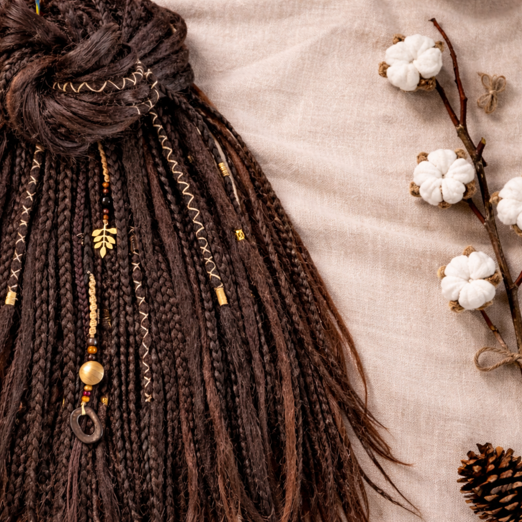 Dark Brown Double Ended Dreads and Braids Mix – Synthetic Extensions
