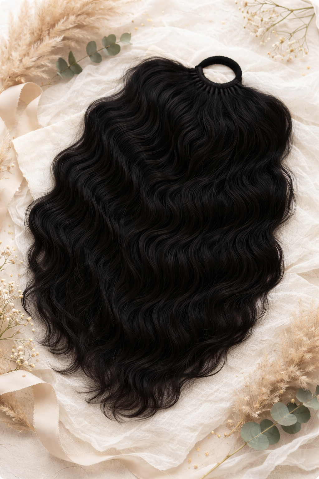 Black Wavy Ponytail Extension – Boho Dread Ponytail Style