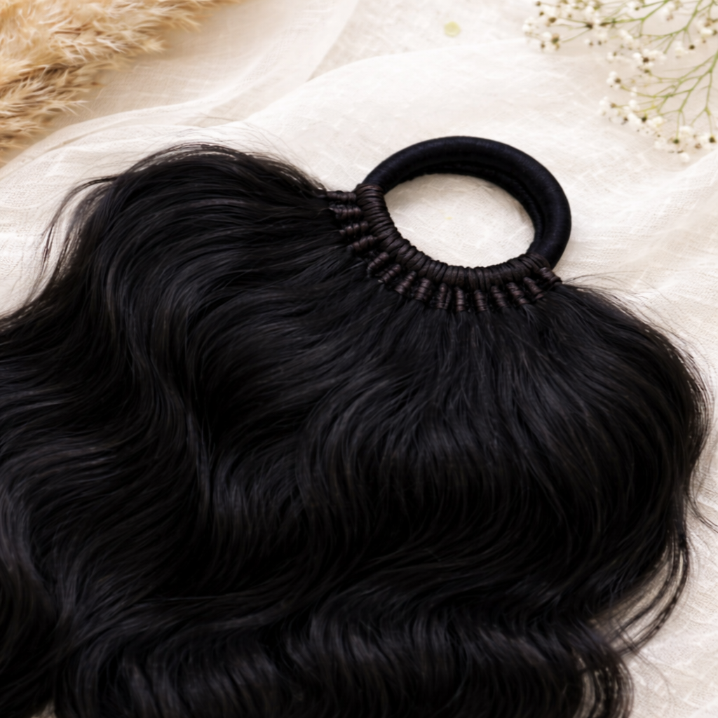 Black Wavy Ponytail Extension – Boho Dread Ponytail Style