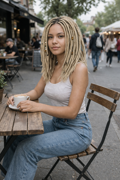 Kurze blonde Dreadlock-Extensions 12 Zoll – Leichte Kunsthaardreads, weich & natürlicher Look