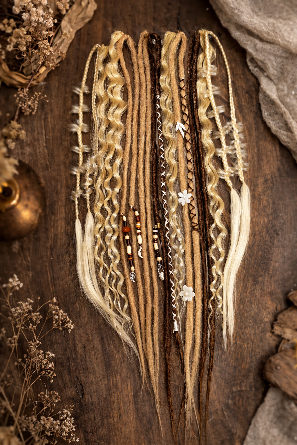 Clip-In Blonde Dreadlock Extensions – Lightweight Synthetic Dreads, Natural Look