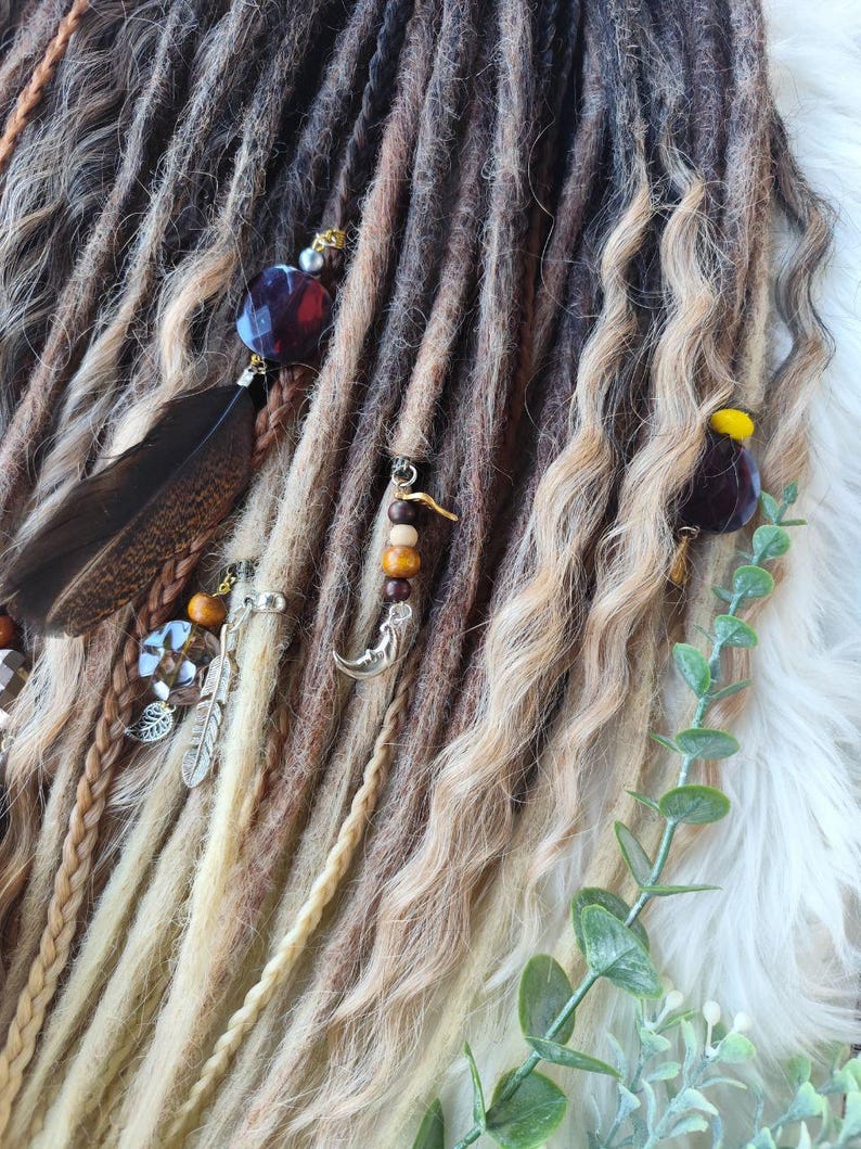 Black to Blonde Ombre Dreadlock Extensions – Soft Synthetic Dreads, Lightweight & Reusable