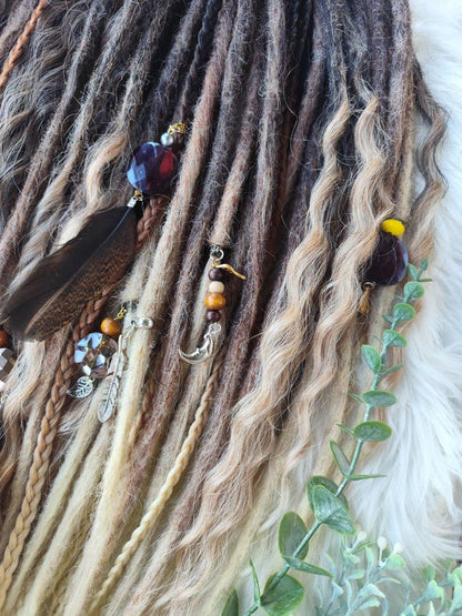 Black to Blonde Ombre Dreadlock Extensions – Soft Synthetic Dreads, Lightweight & Reusable