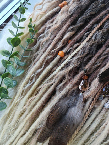 Black to Blonde Ombre Dreadlock Extensions – Soft Synthetic Dreads, Lightweight & Reusable