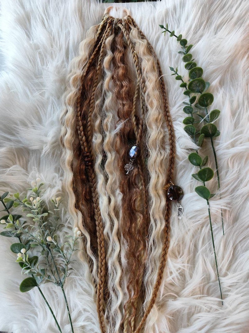 Sandy Blonde Dreadlock Ponytail – Boho Faux Dreads & Braids