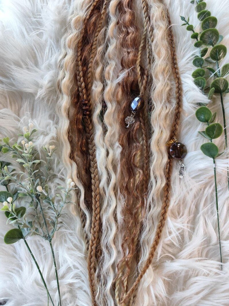 Sandy Blonde Dreadlock Ponytail – Boho Faux Dreads & Braids