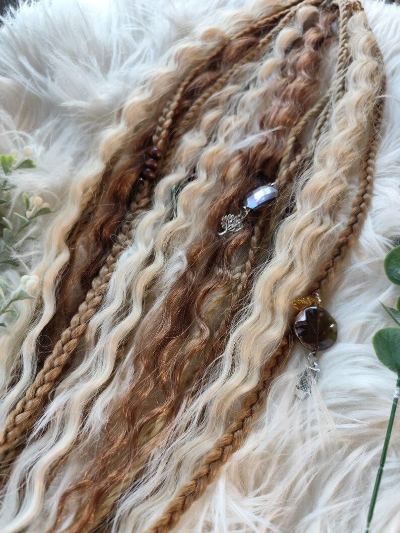 Sandy Blonde Dreadlock Ponytail – Boho Faux Dreads & Braids