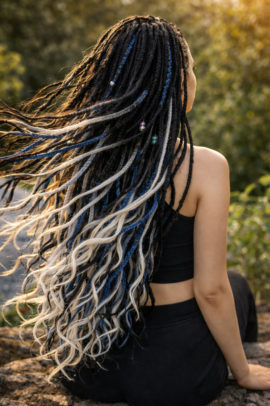 Extra Long Dreadlock Extensions 100cm – Boho Synthetic Dreads, Lightweight & Soft