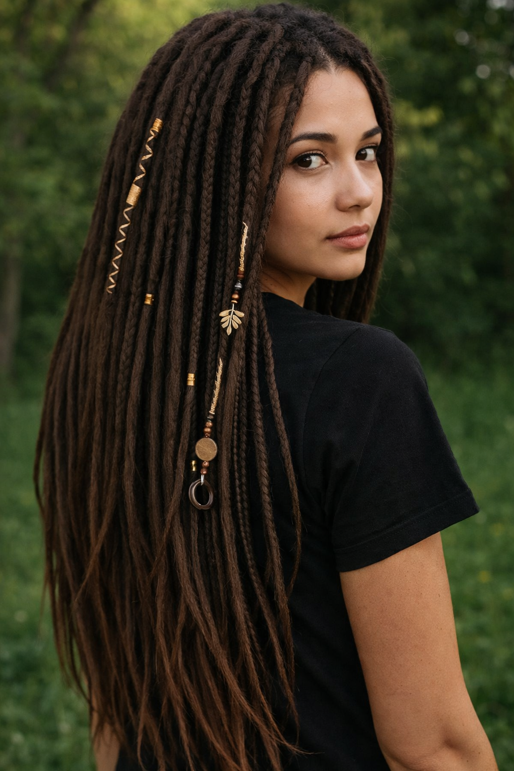 Dark Brown Double Ended Dreads and Braids Mix – Synthetic Extensions