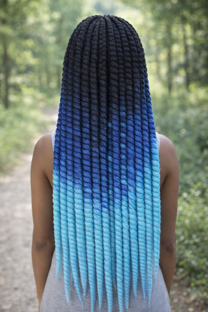 Black Blue Ombre Twist Extensions – Havana Twist Mambo, Lightweight Synthetic Twists