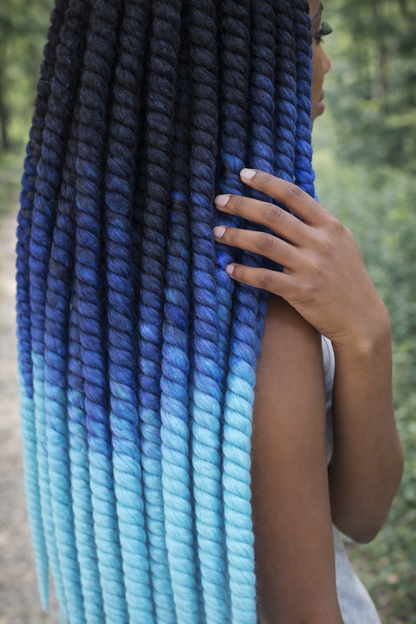 Black Blue Ombre Twist Extensions – Havana Twist Mambo, Lightweight Synthetic Twists