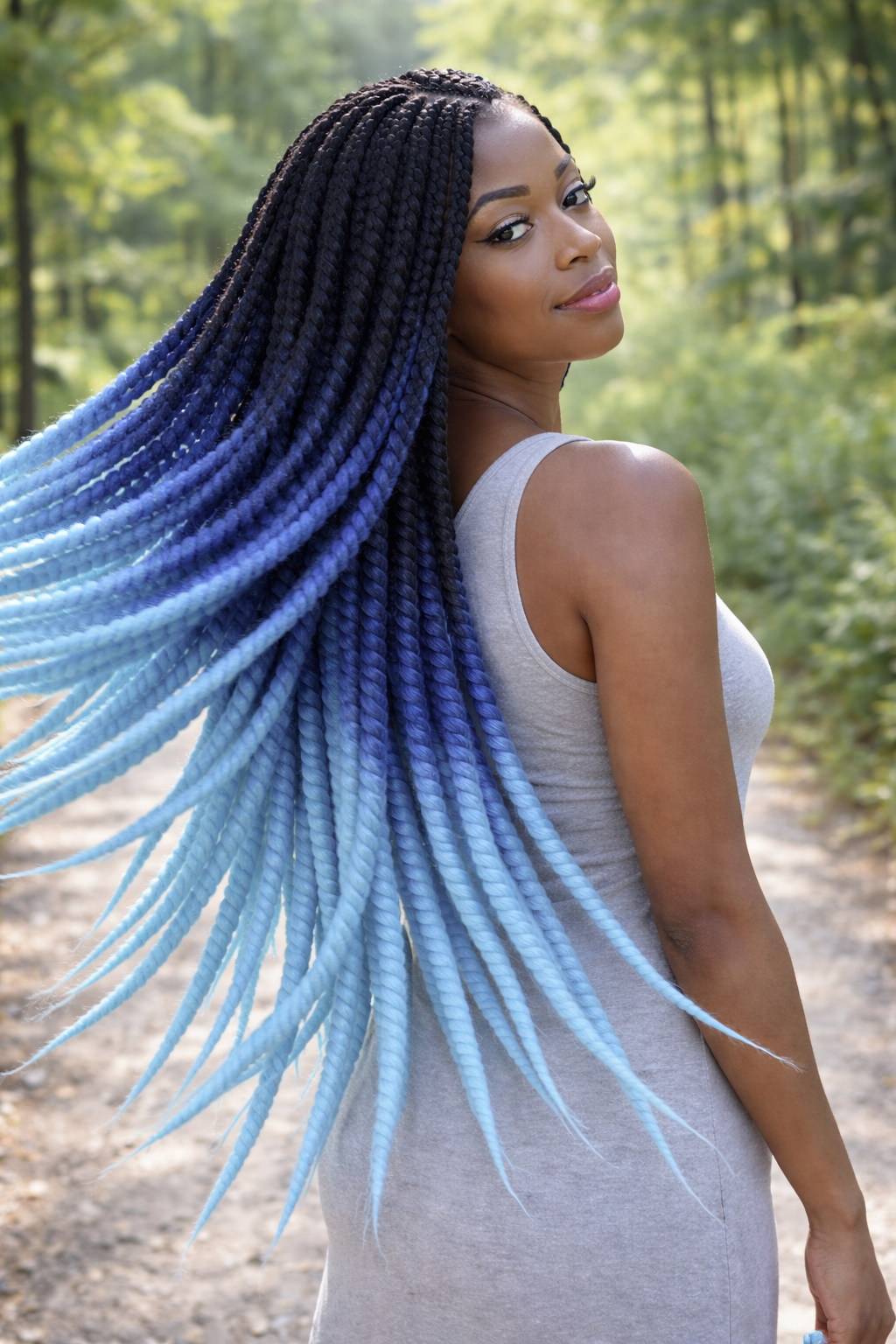 Black Blue Ombre Twist Extensions – Havana Twist Mambo, Lightweight Synthetic Twists