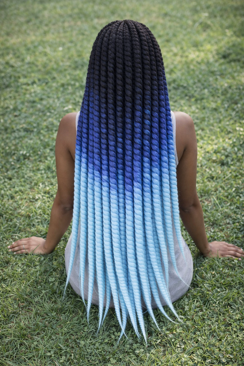 Black Blue Ombre Twist Extensions – Havana Twist Mambo, Lightweight Synthetic Twists