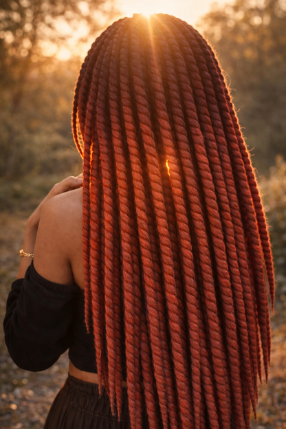 Black Burgundy Ombre Twist Extensions – Havana Twist Mambo, Lightweight Synthetic Twists