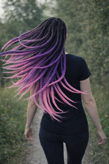 Schwarz Lila Pink Ombre Twist Extensions – Havana Twist Mambo, leichte synthetische Twists