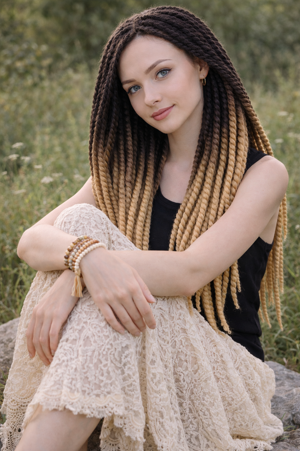Black Sandy Blonde Ombre Twist Extensions – Havana Twist Mambo, Lightweight Twists
