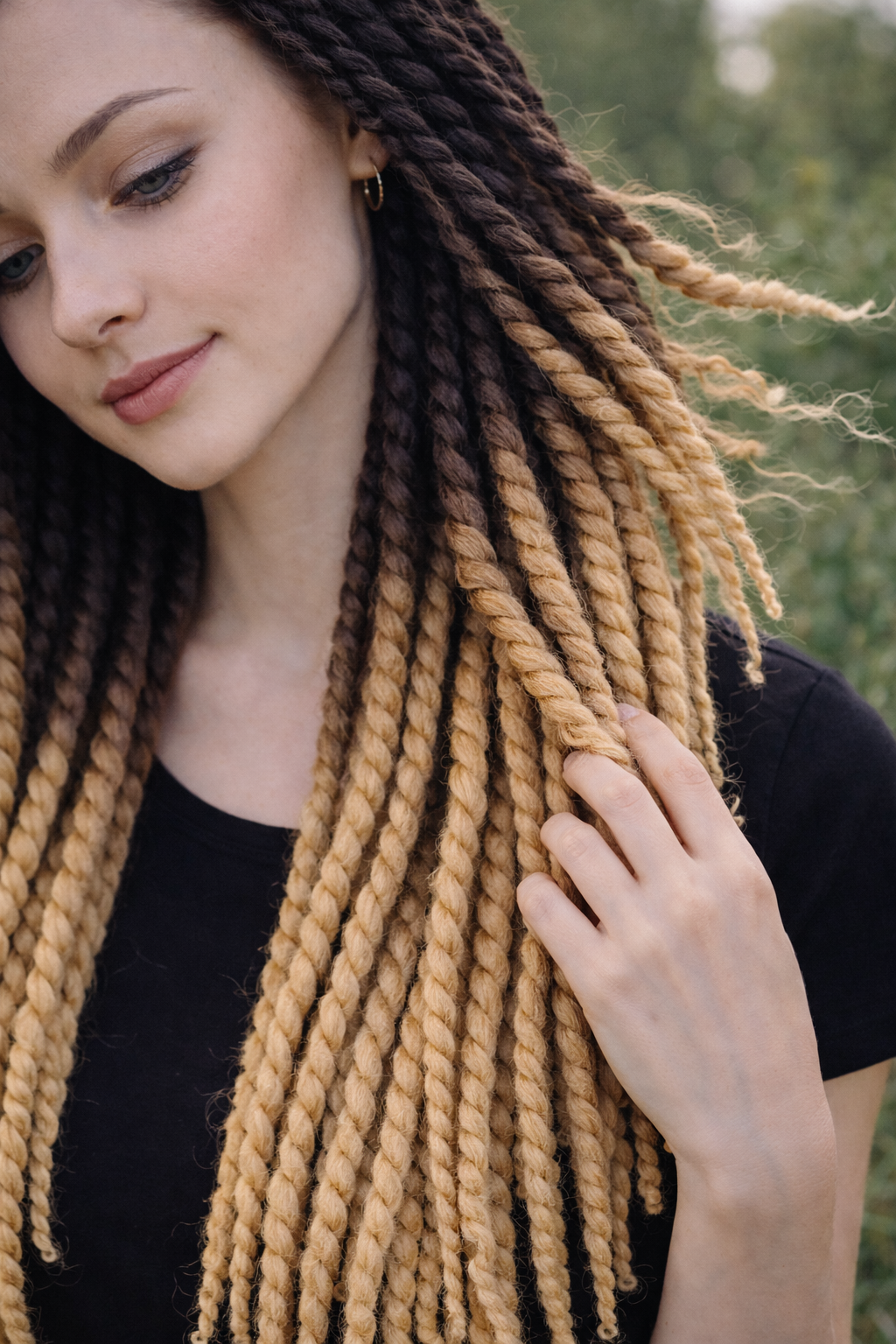 Black Sandy Blonde Ombre Twist Extensions – Havana Twist Mambo, Lightweight Twists