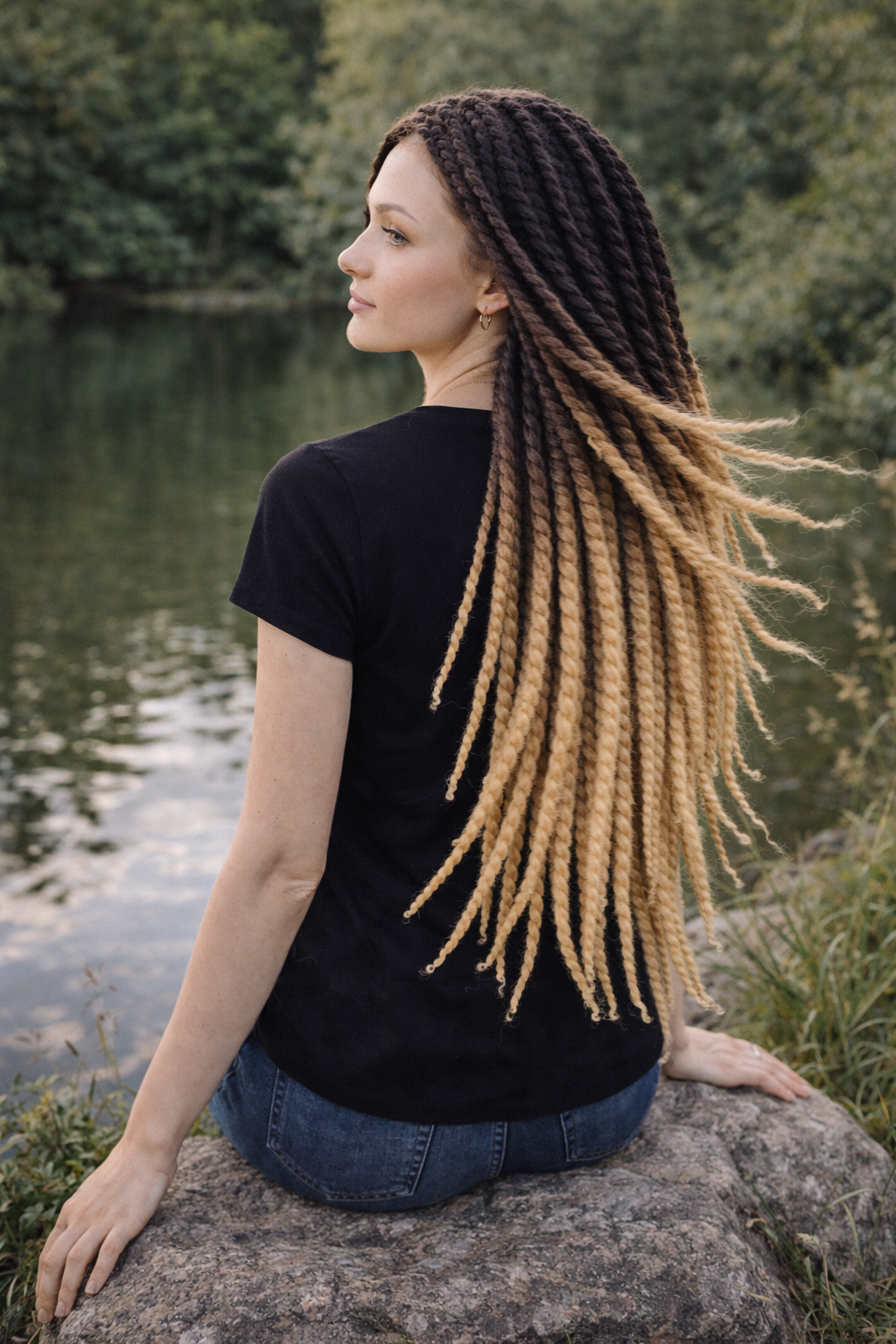 Black Sandy Blonde Ombre Twist Extensions – Havana Twist Mambo, Lightweight Twists