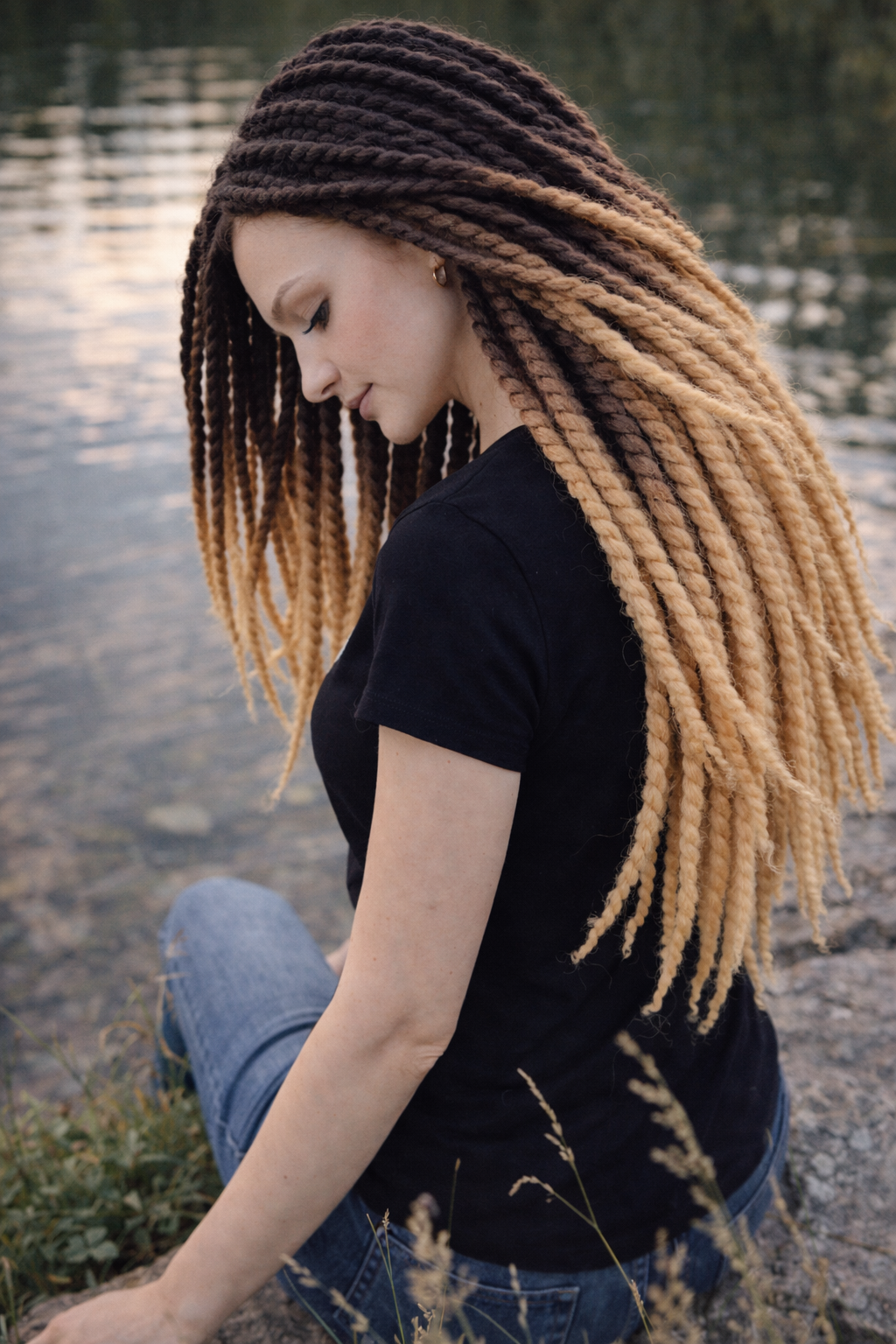Black Sandy Blonde Ombre Twist Extensions – Havana Twist Mambo, Lightweight Twists