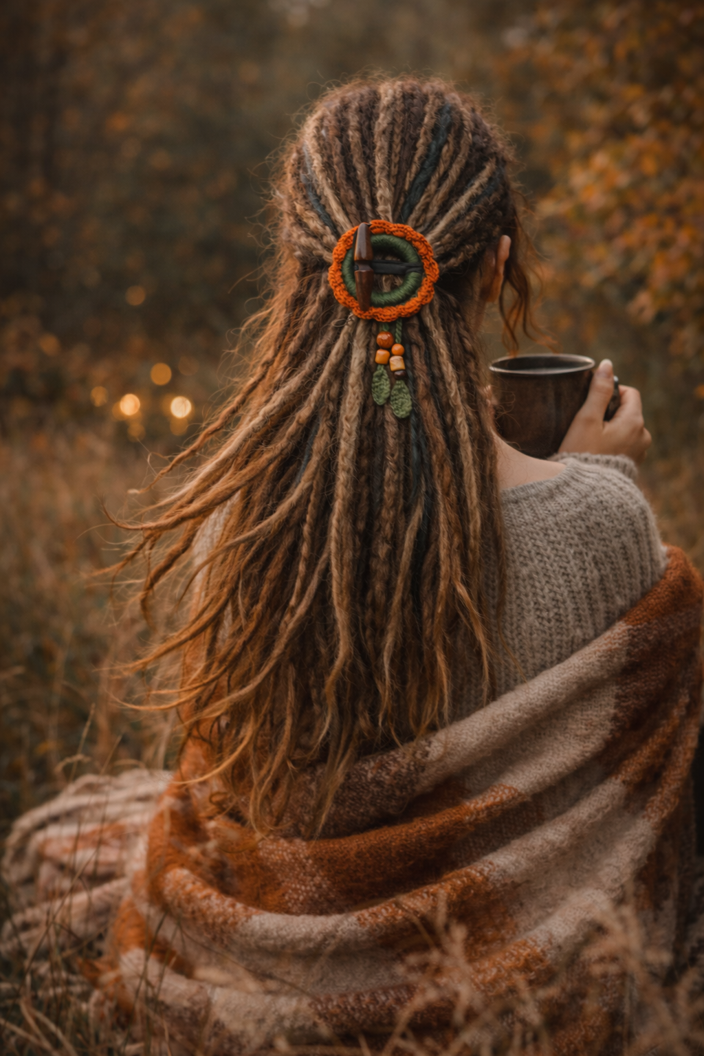 Boho Dreadlock Hair Tie – Crochet Holder for Dreads & Braids, Handmade Accessory