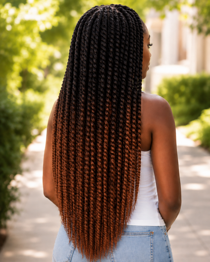 Black Chestnut Brown Ombre Twist Extensions – Havana Twist Mambo, Lightweight Twists