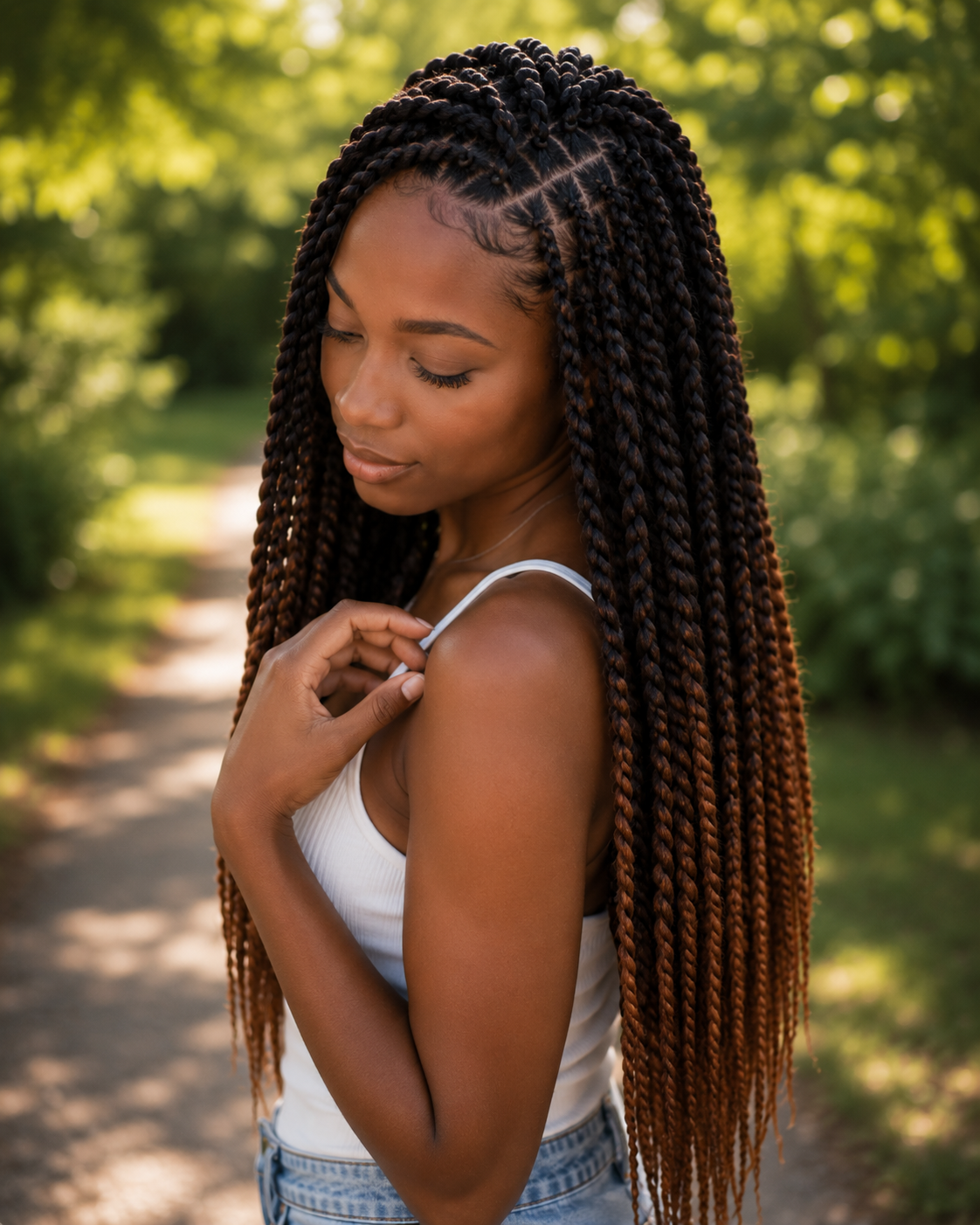 Black Chestnut Brown Ombre Twist Extensions – Havana Twist Mambo, Lightweight Twists